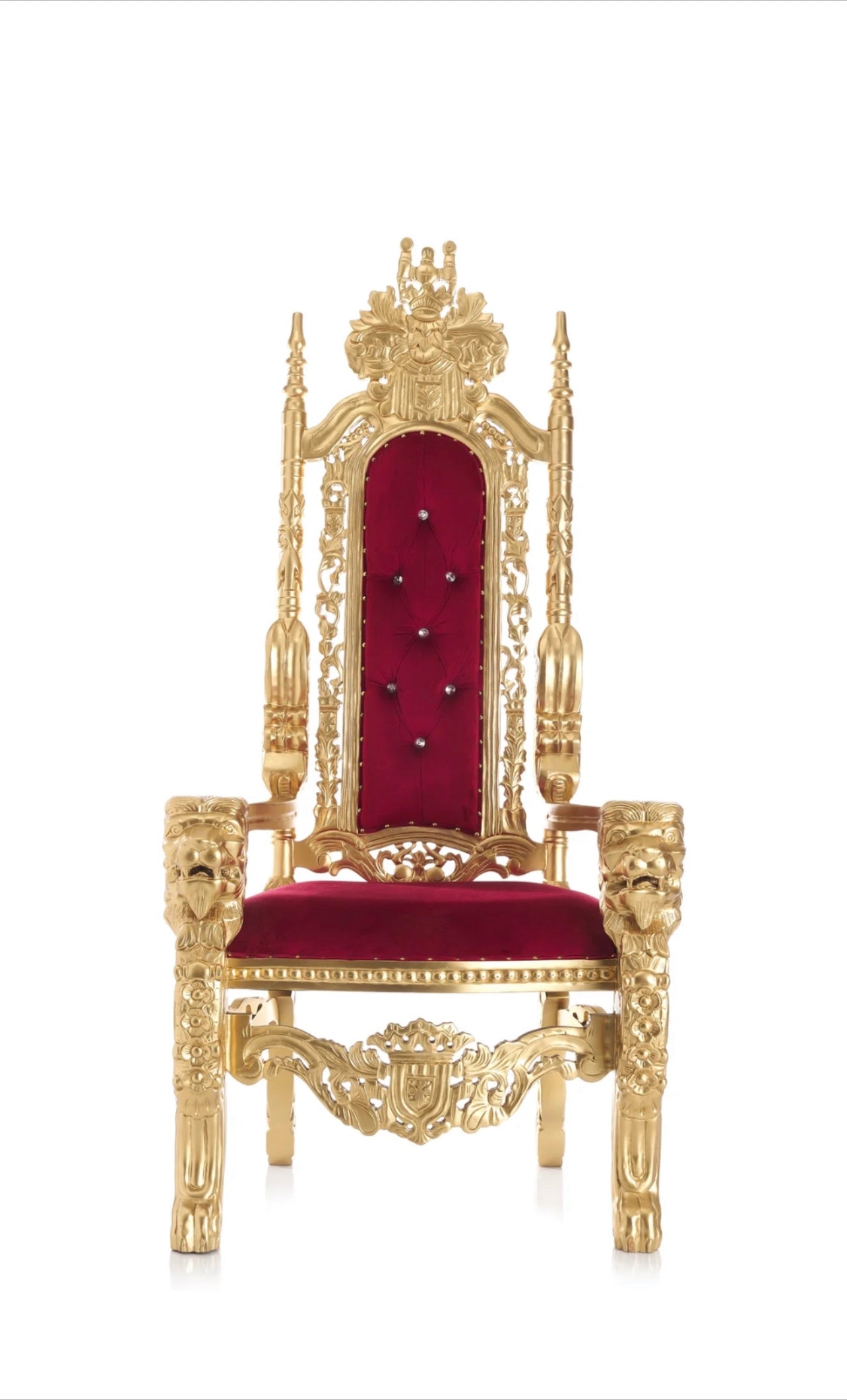 Red throne chair rental sale