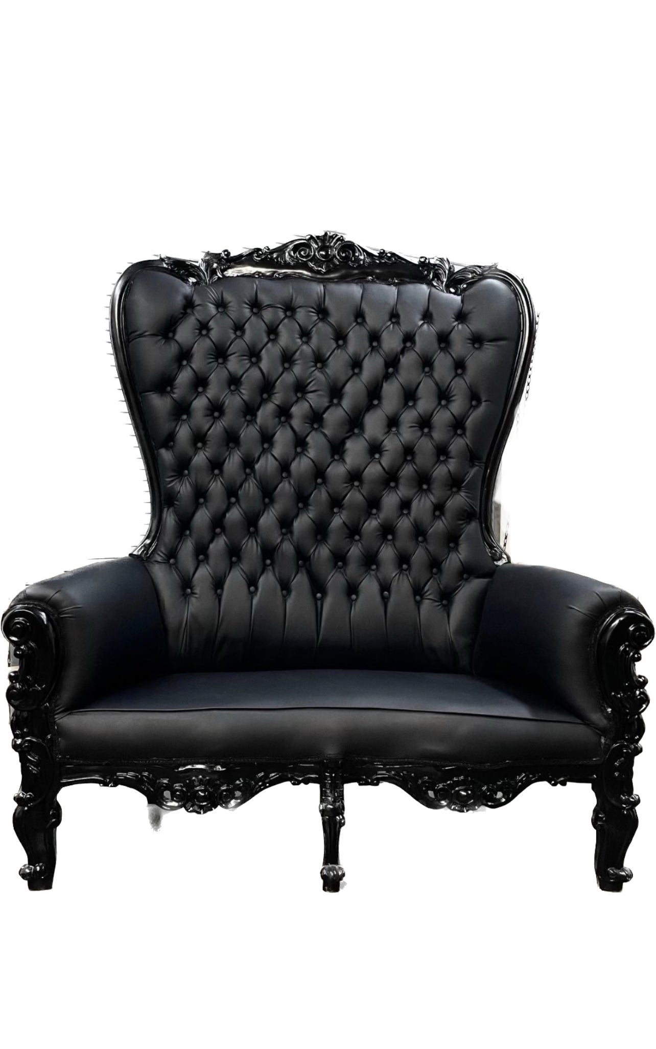 Black Throne Love Seat (Rental)