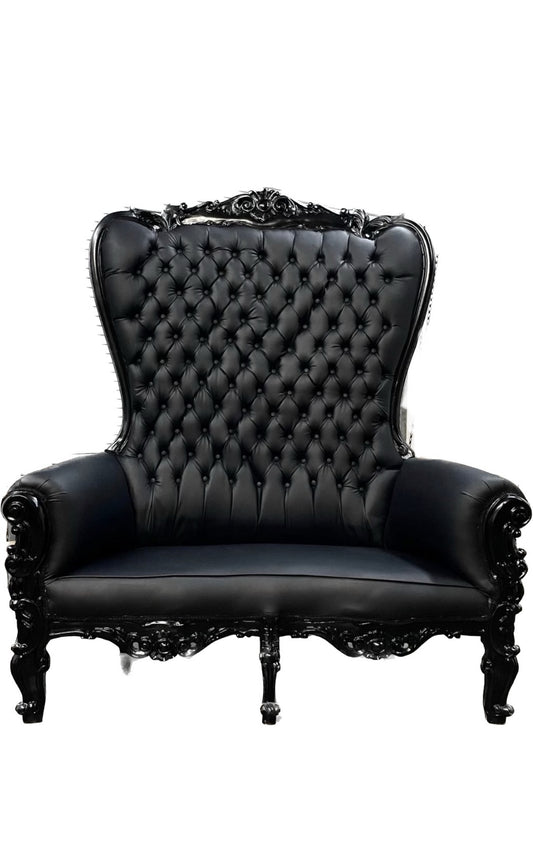 Black Throne Love Seat (Rental)
