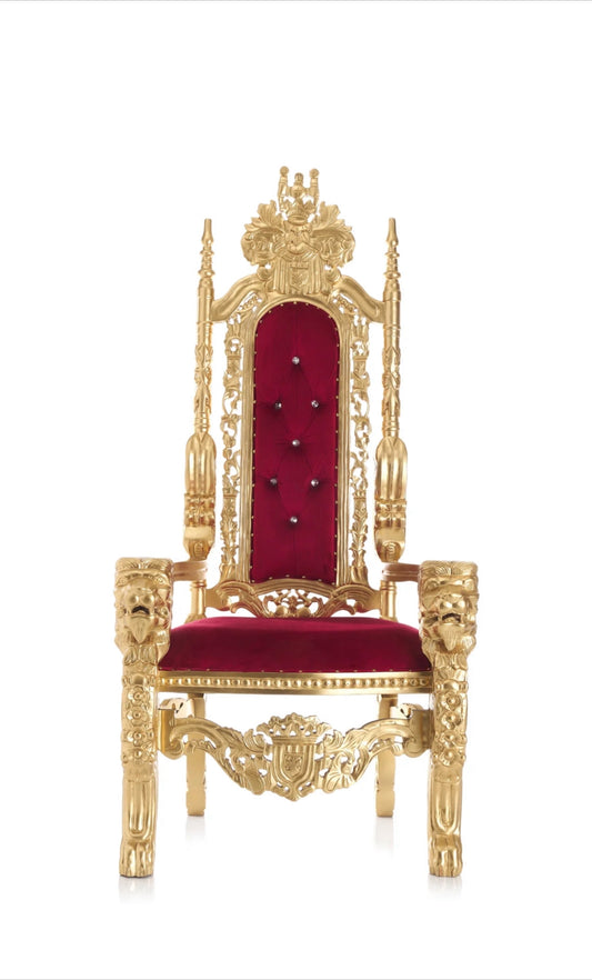 Red throne chair rental