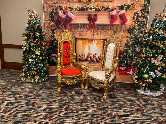 Mr. and Mrs. Claus Throne chair rental